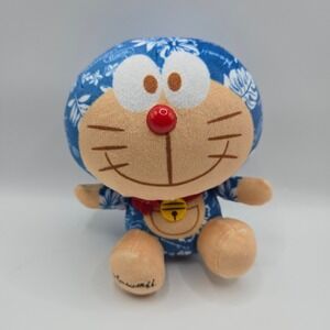Doraemon‎ Plush Hawaii Limited Edition Blue Floral Hawaiian Print Collectible